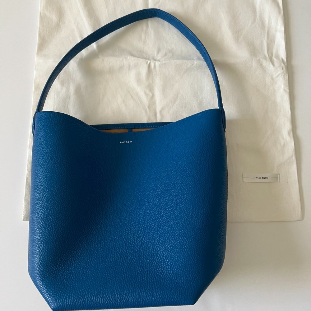 The Row Medium N/S Park Tote Bag in Blue Leather
